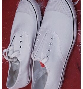 action White Canvas School Shoes